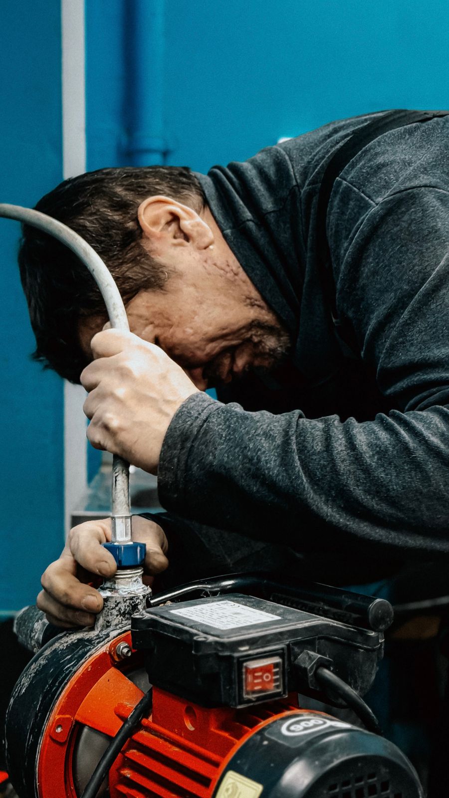 Plumbing repair work on pipes